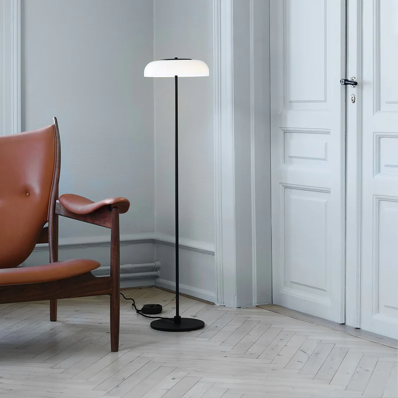 BLOSSI - Lampadaire LED en verre soufflé et acier, style Art déco