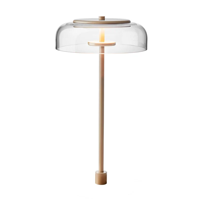BLOSSI Inset - Lampe à poser en verre soufflé et acier, style Art déco