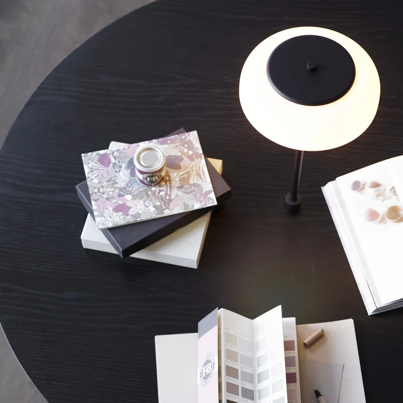 BLOSSI Inset - Lampe à poser en verre soufflé et acier, style Art déco