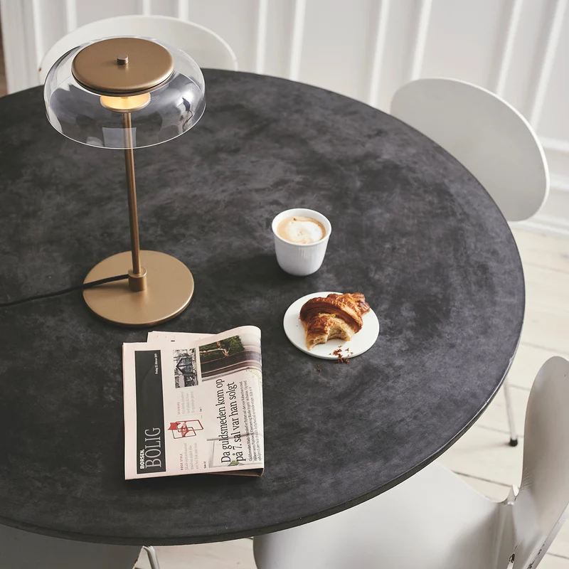 BLOSSI - Lampe à poser en verre soufflé et acier, style Art déco