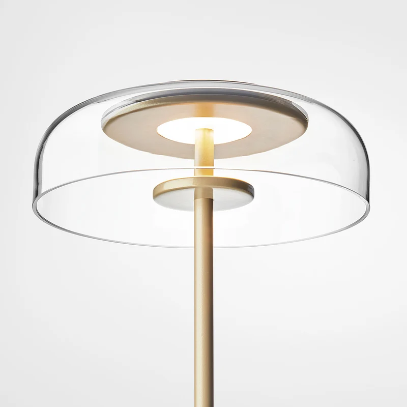 BLOSSI - Lampe à poser en verre soufflé et acier, style Art déco