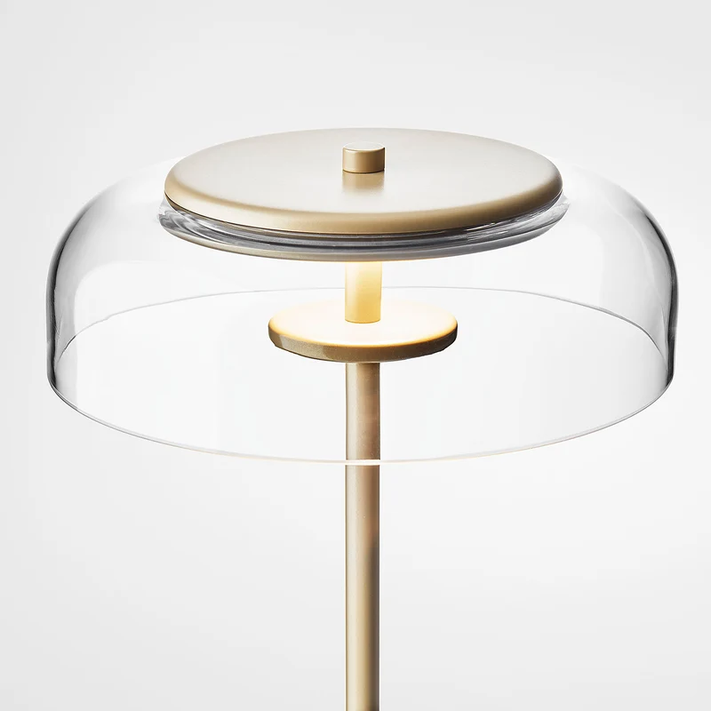 BLOSSI - Lampe à poser en verre soufflé et acier, style Art déco