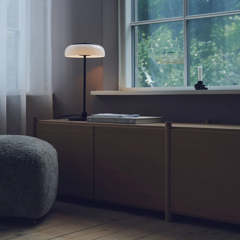 BLOSSI - Lampe à poser en verre soufflé et acier, style Art déco