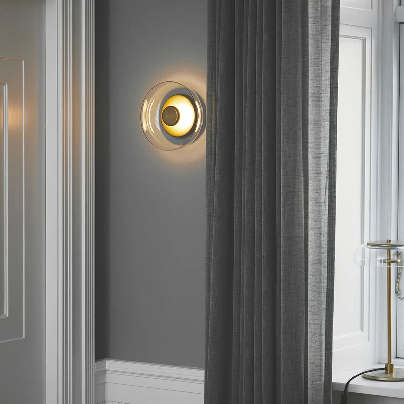 BLOSSI - Applique murale LED en verre soufflé et acier, style Art déco