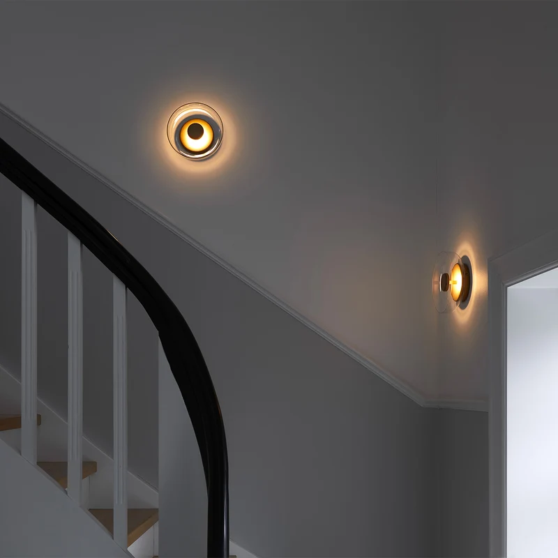 BLOSSI - Applique murale LED en verre soufflé et acier, style Art déco