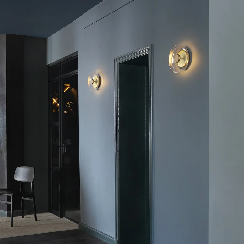 BLOSSI - Applique murale LED en verre soufflé et acier, style Art déco