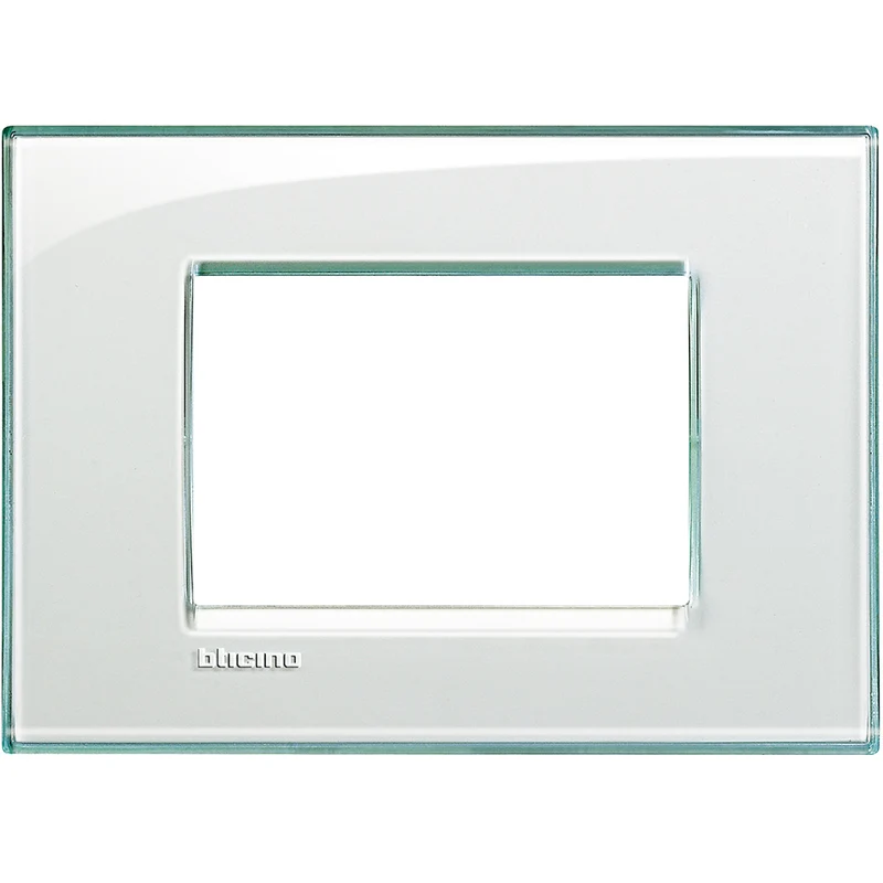 BTICINO LNA4803KA - BTICINO LNA4803KA - Placca Quadra 3 moduli - Acquamarina - LivingLight