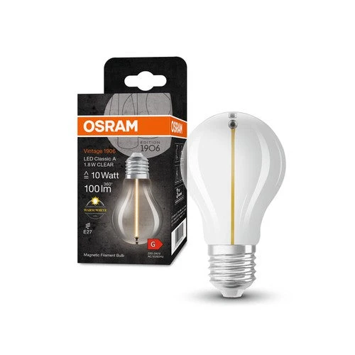 OSRAM Vintage 1906® Classica Lampadina LED A, 1,8W, 100lm, Bianco caldo, E27