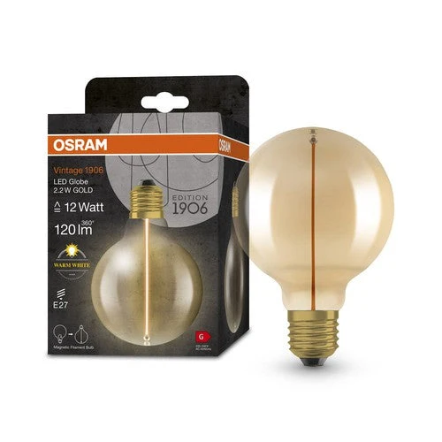 OSRAM Vintage 1906® Lampadina Classica Globe95, 2,2W, 120lm, Bianco Caldo, E27