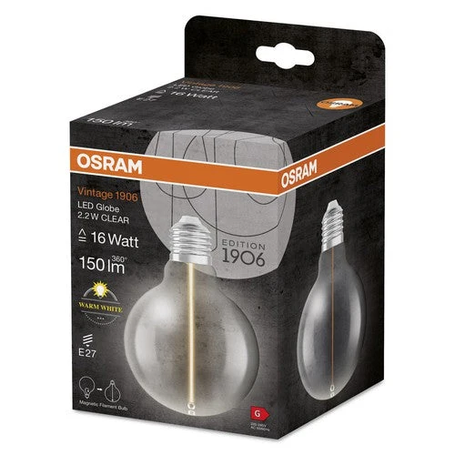 OSRAM Vintage 1906® Classica Globe95 Lampada, 2,2W, 150lm, Bianco caldo, E27