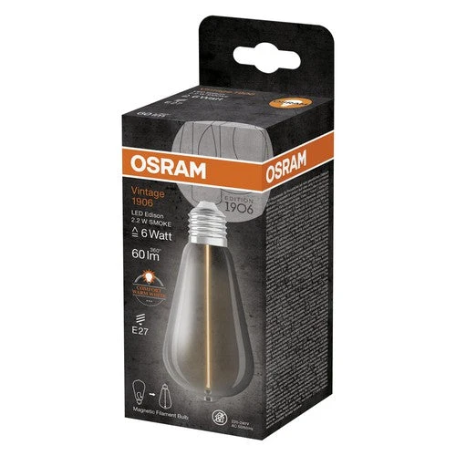 OSRAM Vintage 1906® Classica Lampadina Edison LED, 2,2W, 60lm, Bianco caldo, E27
