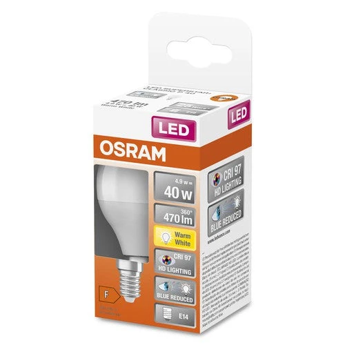 OSRAM SUPERSTAR+ CLASSIC P 40 FR Lampada LED, 4,9W, 470lm, Bianco caldo, E14