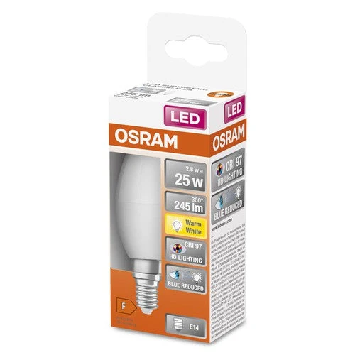 OSRAM SUPERSTAR+ CLASSIC B 25 FR Lampadina LED, 2,8W, 245lm, Bianco caldo, E14