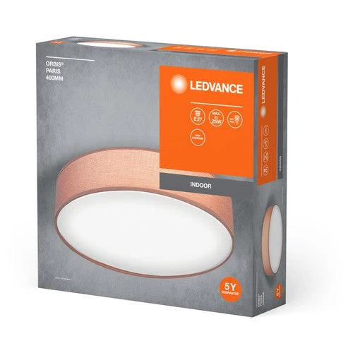 LEDVANCE ORBIS PARIS lampada da soffitto 400mm, marrone, 2xE27