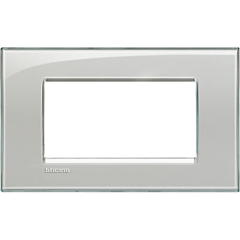 BTICINO LNA4804KG - Placca Quadra 4 Moduli - Grigio Ghiaccio - LivingLight
