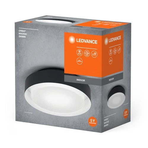 LEDVANCE ORBIS MADRID lampada da soffitto 290mm, nero, E27