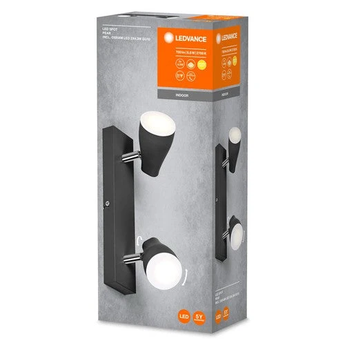 LEDVANCE LED SPOT PEAR Faretto da soffitto, nero, 8,6W, 420lm