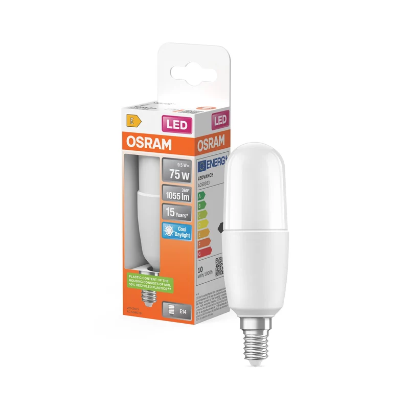 OSRAM LED STAR STICK Lampada opaca (ex 75W) 10W / 6500K Bianco freddo E14