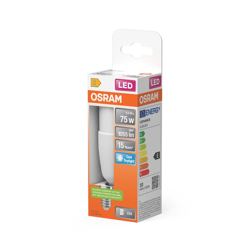OSRAM LED STAR STICK Lampada opaca (ex 75W) 10W / 6500K Bianco freddo E14