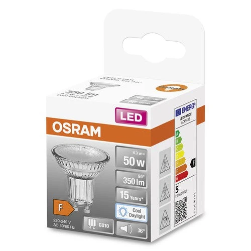 OSRAM LED STAR PAR16 Spot (ex 50W) 4,3W / 6500K Bianco freddo GU10