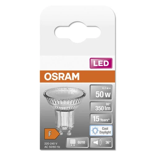 OSRAM LED STAR PAR16 Spot (ex 50W) 4,3W / 6500K Bianco freddo GU10
