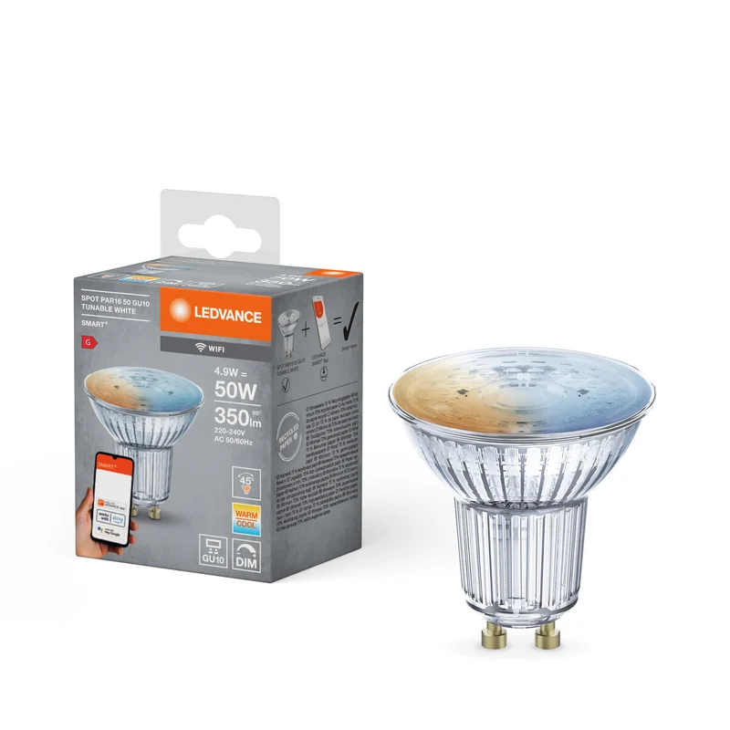 LEDVANCE Wifi SMART+ LED Lampada Spot Regolabile Bianco (ex 40W) 5W / 2700-6500K GU10