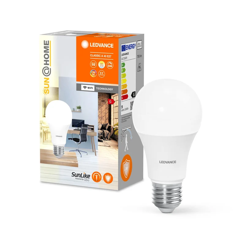 LEDVANCE Wifi SUN@HOME LED Lampada Regolabile Bianco (ex 57W) 9W / 2200-5000K E27