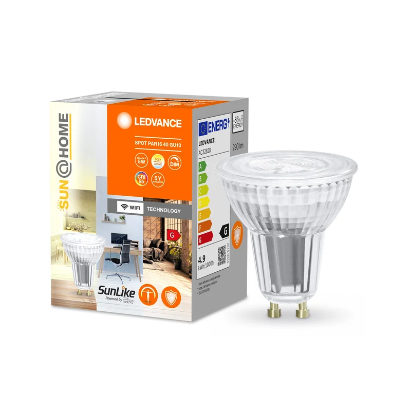 LEDVANCE Wifi SUN@HOME LED SPOT PAR16 dimmerabile Bianco regolabile (ex 35W) 4,9W / 2200-5000K GU10