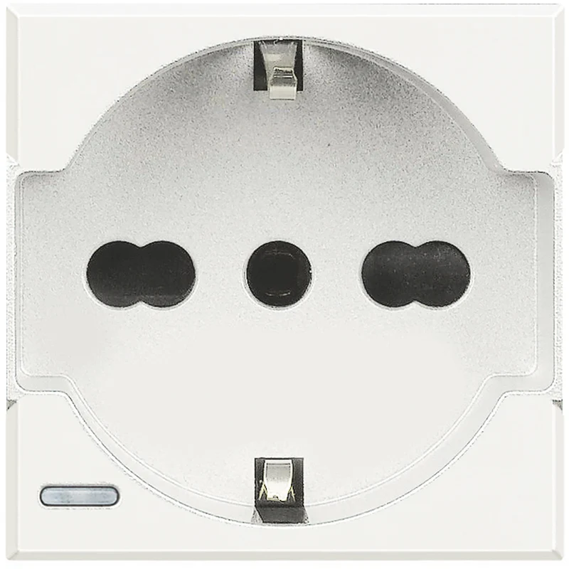 BTICINO HD4140A16 - Presa Standard Tedesco E Bipasso 10/16A 250 V Ac Con Led - Bianco - Axolute