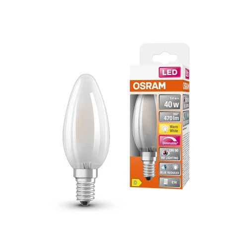 OSRAM Lampada LED Dimmerabile LED SUPERSTAR+ CL B GL FR 40 dim 3,4W/927 E14 CRI90 BOX, Bianco caldo