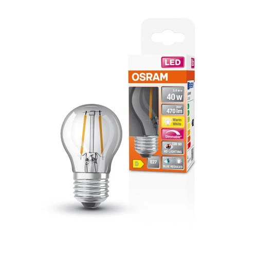 OSRAM LAMPADA A FILAMENTO LED LED SUPERSTAR+ CL P FIL 40 dim 3,4W/940 E27 CRI90 BOX, Bianco caldo