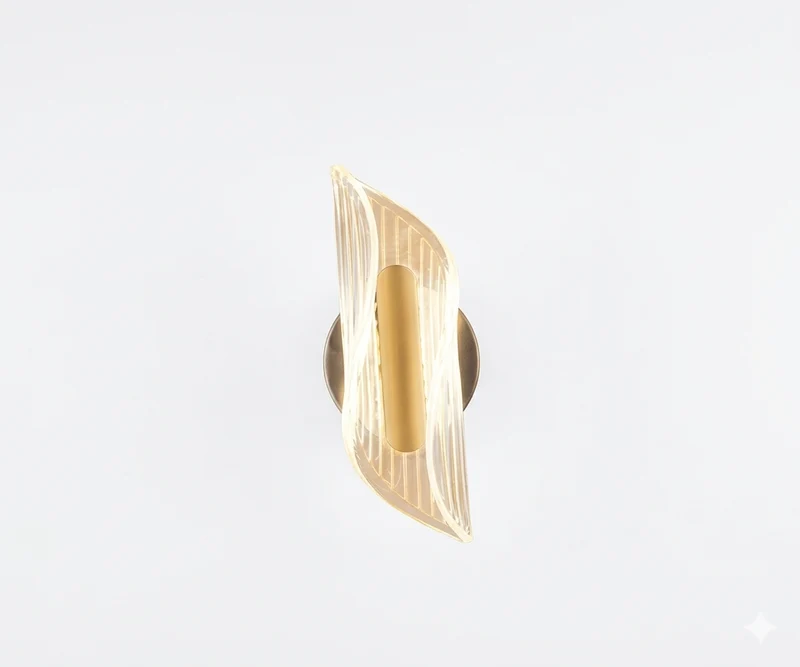 Aplique de Pared Nórdico Acrílico Dorado Moderno