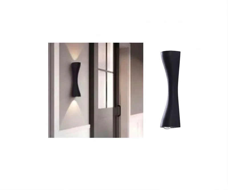 Aplique de Pared Bipolar Diseño Reloj de Arena Negro Mate