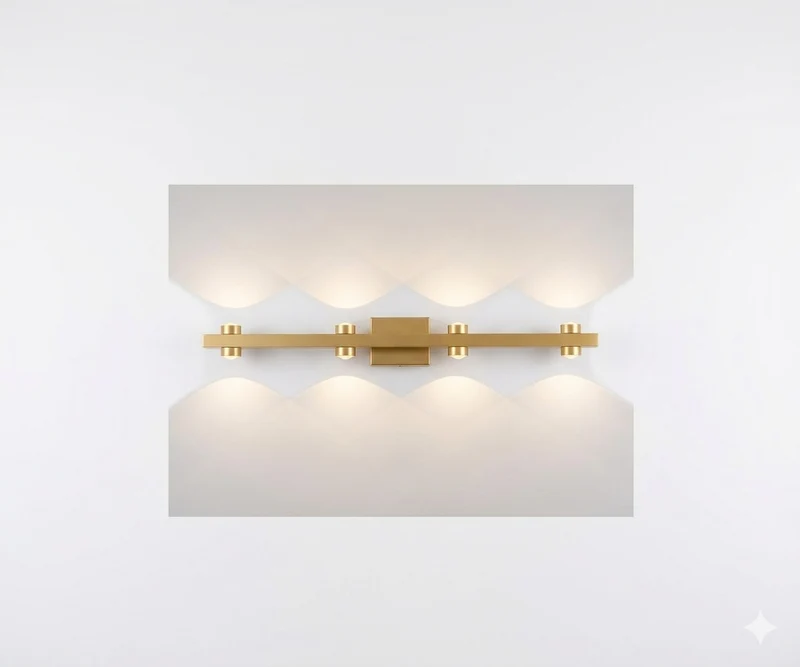 Aplique de Pared Vanity - Dorado 8W Luz Cálida Bidireccional