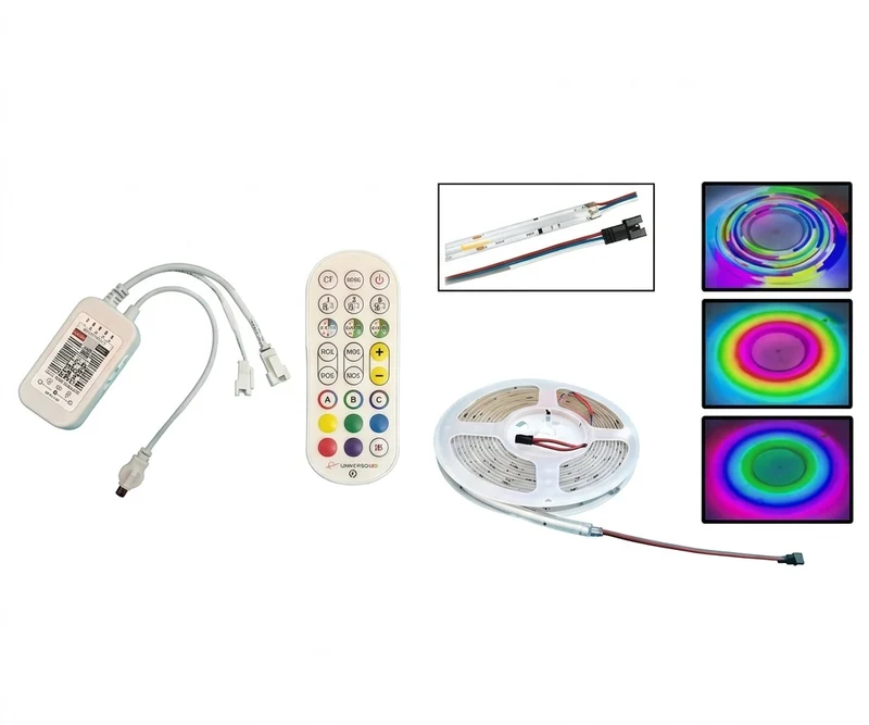 Kit Cinta LED COB RGB 10M Iluminación Uniforme y Decorativa