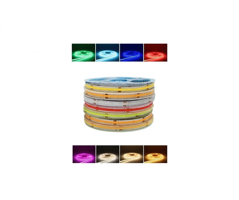 Cinta LED COB 24V 5M Iluminación Uniforme de Alta Densidad