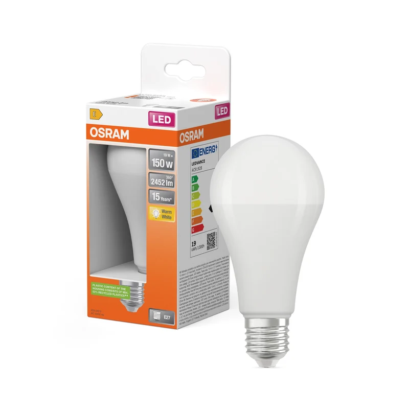 OSRAM LED STAR Classic A lampadina LED opaca (ex 150W) 19W / 2700K bianco caldo E27