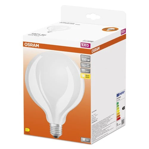 OSRAM Retrofit Classic GLOBE125 LED Lampada (ex 100W) 11W / 2700K Bianco caldo E27