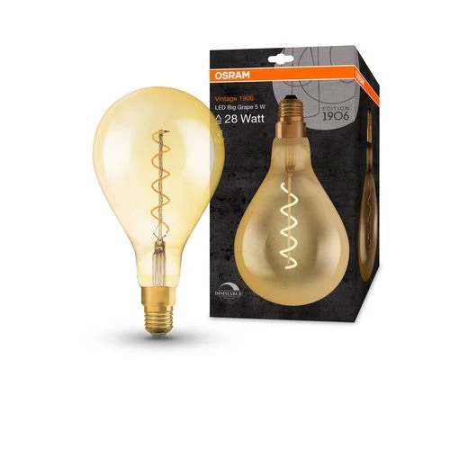 OSRAM Vintage 1906® Lampada LED dimmerabile (ex 28W) 5W / 2000K Bianco caldo E27 Ottica oro