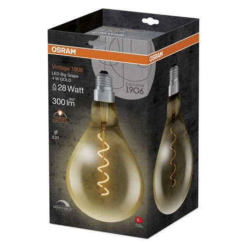 OSRAM Vintage 1906® Lampada LED dimmerabile (ex 28W) 5W / 2000K Bianco caldo E27 Ottica oro