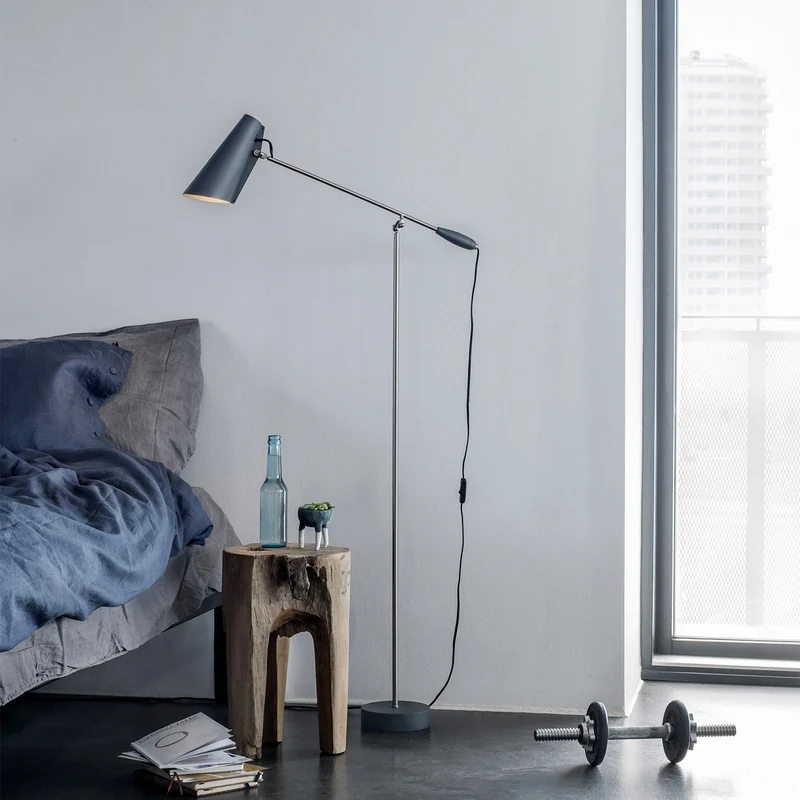BIRDY - Lampadaire en aluminium et laiton, style industriel
