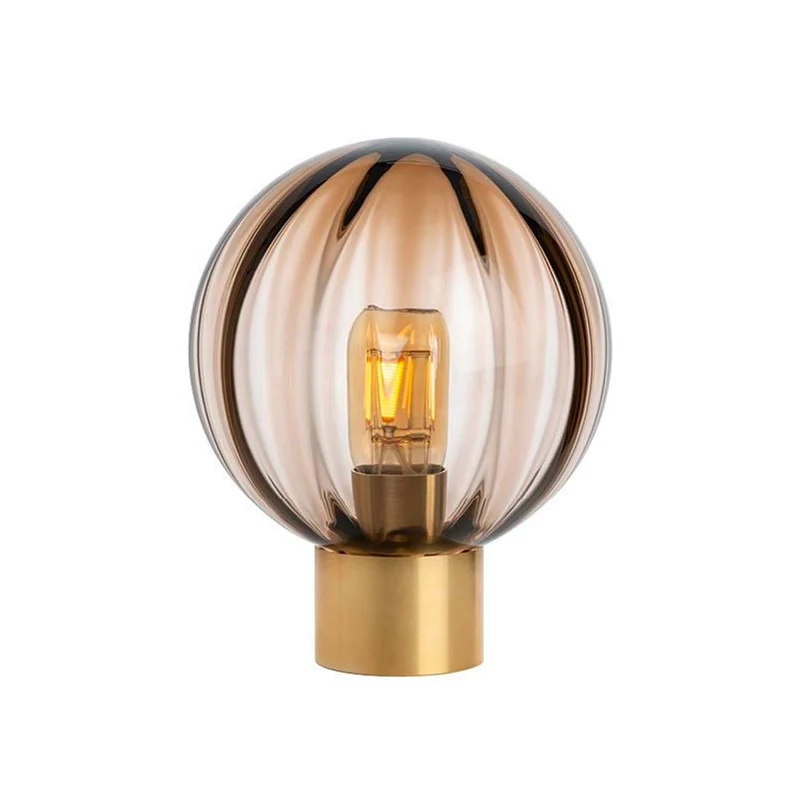 CHRYSTAL - Lampe à poser en verre soufflé et acier, style scandinave et Art déco