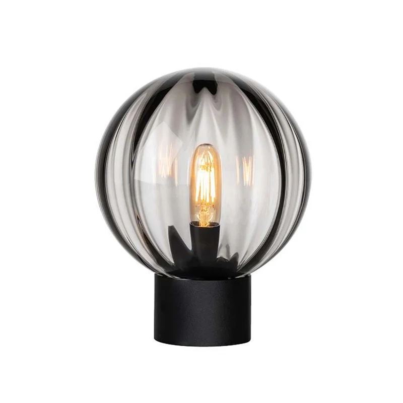 CHRYSTAL - Lampe à poser en verre soufflé et acier, style scandinave et Art déco
