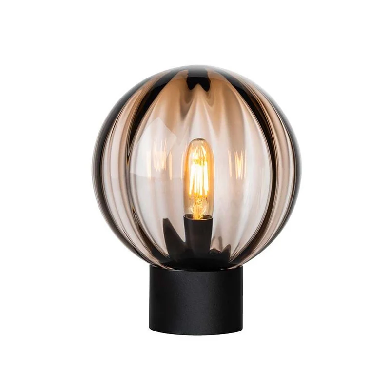 CHRYSTAL - Lampe à poser en verre soufflé et acier, style scandinave et Art déco