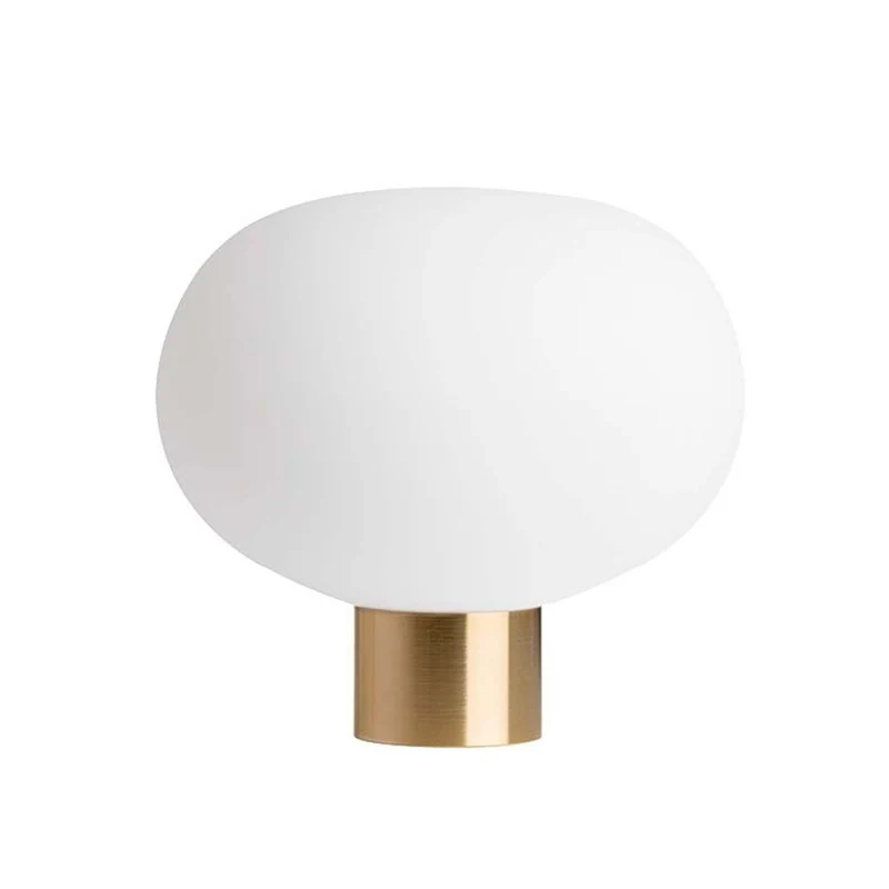 ARCHIVE 4169 - Lampe à poser en verre soufflé et acier, style scandinave et vintage