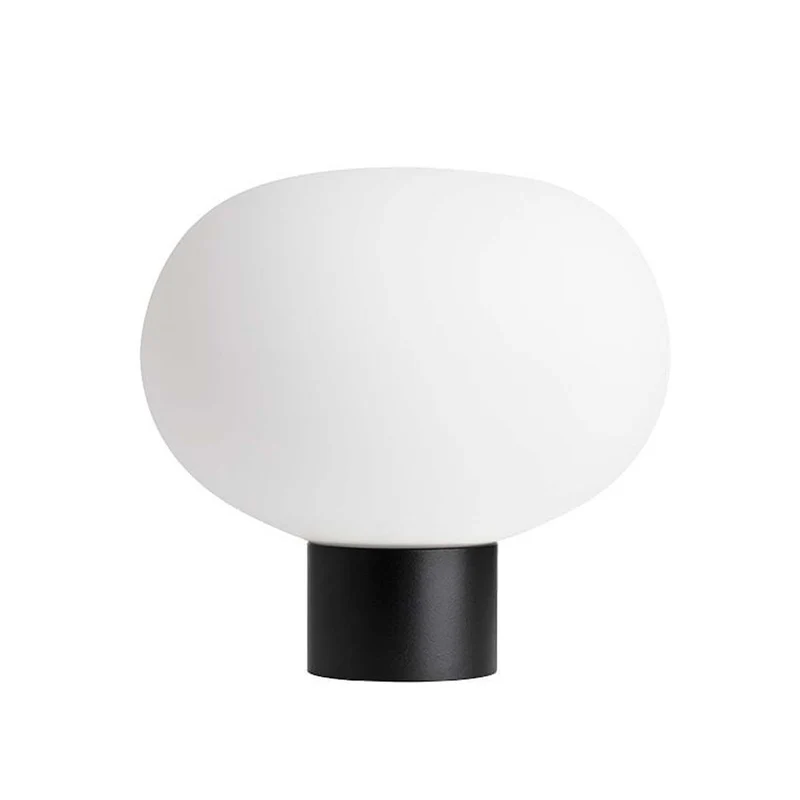 ARCHIVE 4169 - Lampe à poser en verre soufflé et acier, style scandinave et vintage