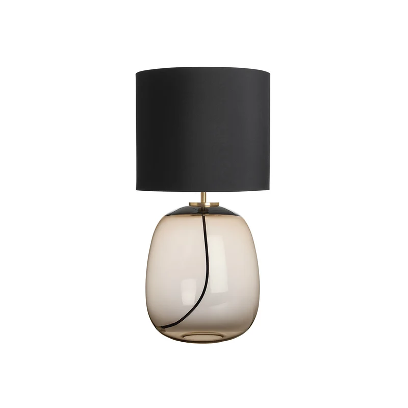 AUSTRA - Lampe à poser en verre soufflé, textile et acier, style scandinave, H 68 cm