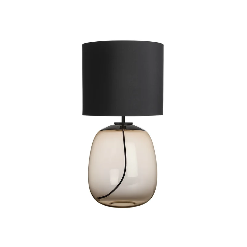 AUSTRA - Lampe à poser en verre soufflé, textile et acier, style scandinave, H 68 cm