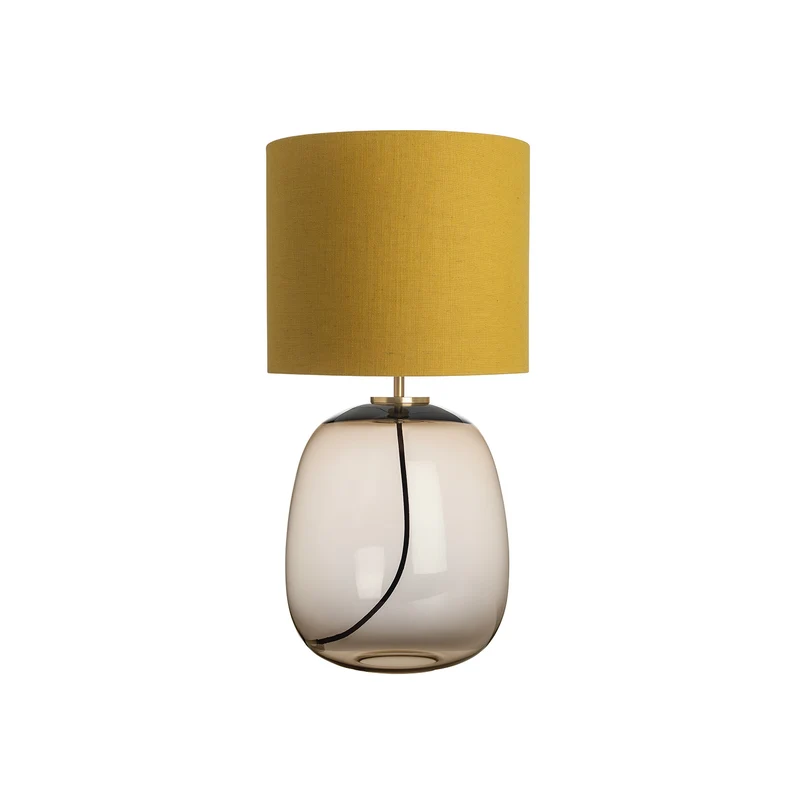 AUSTRA - Lampe à poser en verre soufflé, textile et acier, style scandinave, H 68 cm
