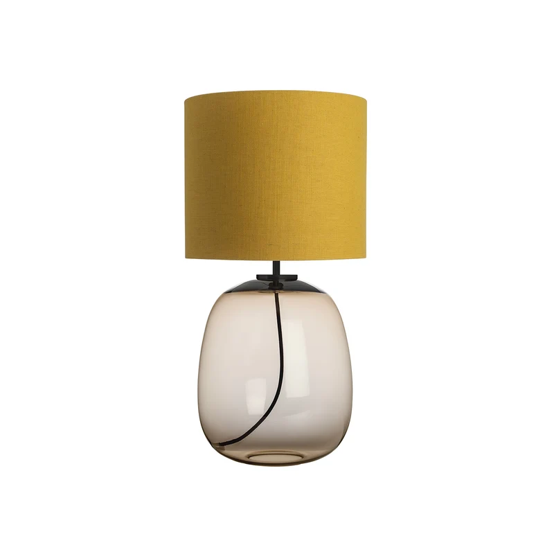 AUSTRA - Lampe à poser en verre soufflé, textile et acier, style scandinave, H 68 cm